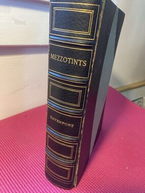 1904 Mezzotints by Davenport Leather Hardcover Bound Antique Book w/ Art Plates
